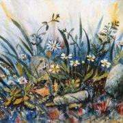 Blumen und Steine 28x39 Aquarell