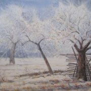 Das Gesicht des Winters Aquarell 34x48