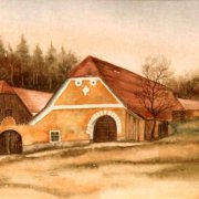Gasthaus Staar Moritz-reith 35x48 Aquarell