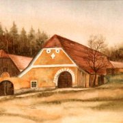 Gasthaus Staar Moritz-reith 35x48 Aquarell