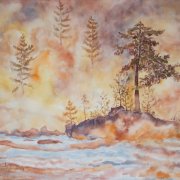 Morgennebel  Aquarell 47 x 33