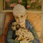 Hilde mit Daisy Aquarell 29 x 39