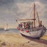 Fischerboot  Aquarell  34x48