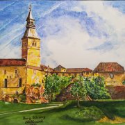 Burg Güssing Aquarell 29 x 35